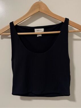 Babaton Black Scoop Neck Cropped Tank Top Size S